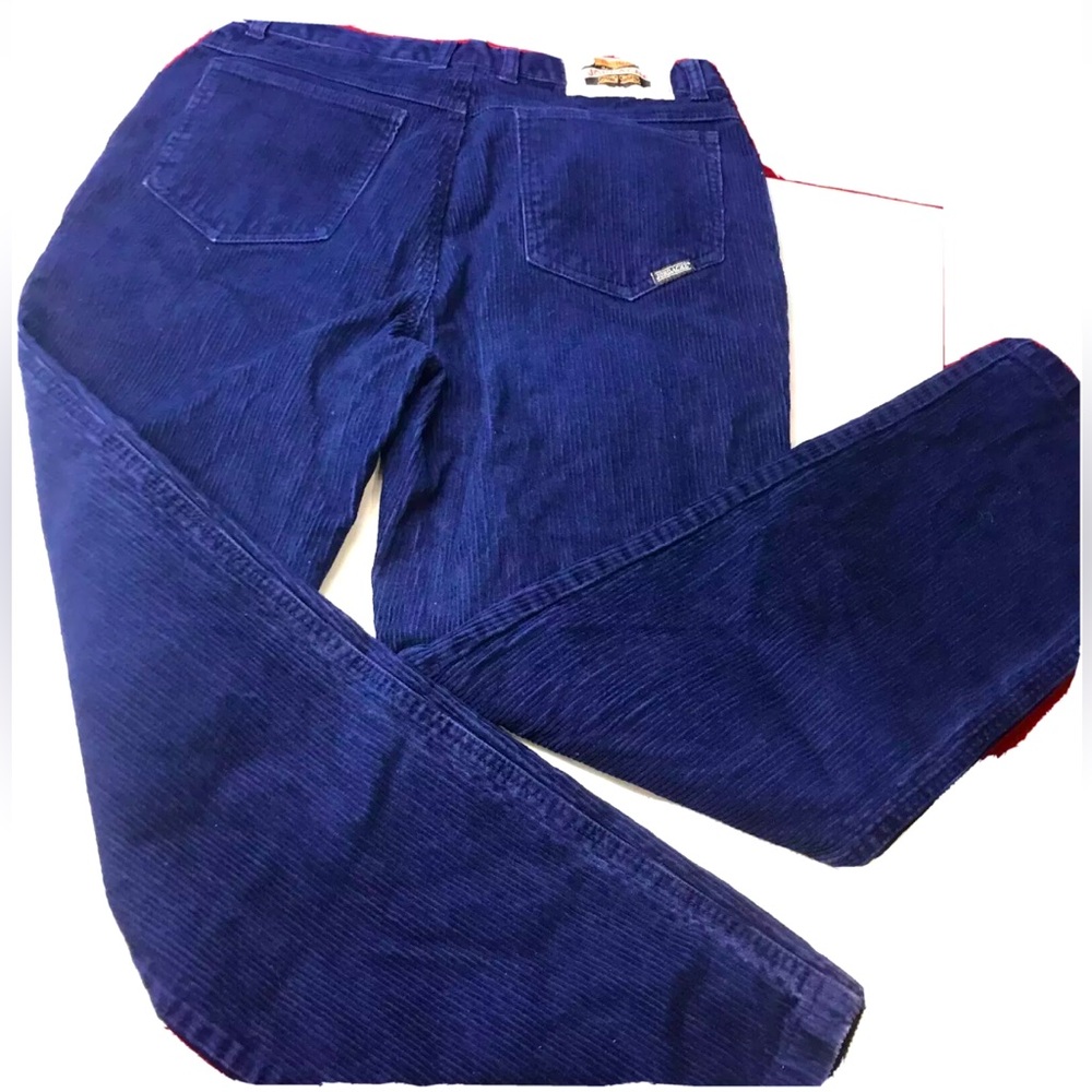 Jordache ROYAL BLUE Corduroy Pants men’s  31X27 1980s Original 11” Rise vintage
